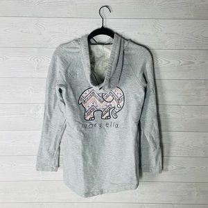 Ivory Ella Gray Fleece Pullover Hoodie